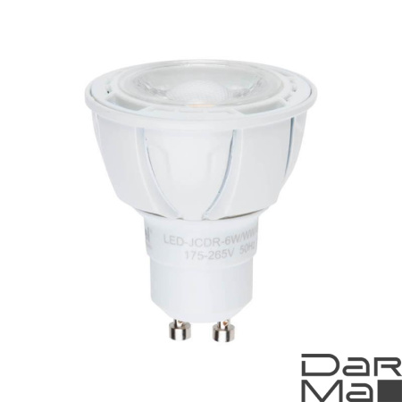 Лампа светодиодная диммируемая Uniel GU10 6W 4000K матовая LED-JCDR 6W/NW/GU10/FR/DIM PLP01WH UL-00003988