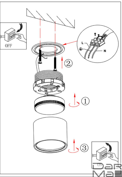 Накладной светильник ЭРА OL7 GX53 WH/CH Б0048533