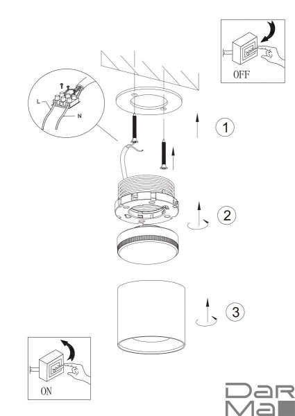 Накладной светильник ЭРА OL8 GX53 WH/GD Б0048536