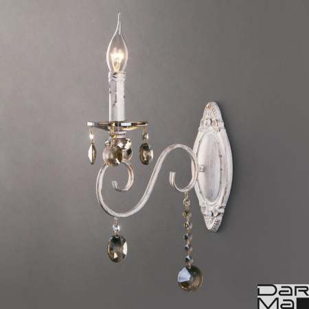 Бра Eurosvet Ravenna 10104/1 белый с золотом/тонированный хрусталь Strotskis