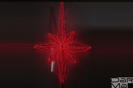 "FLESI-LED-FL-002-Елочная макушка""Полярная звезда"" красная/красный флэш (РФ) 150Х117см."