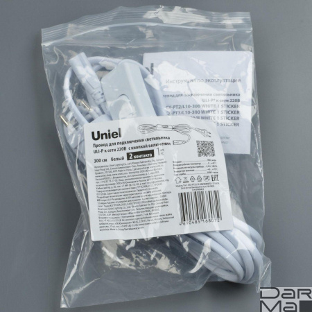 Провод Uniel UCX-PT2/L10-300/B White 1 Sticker UL-00009802