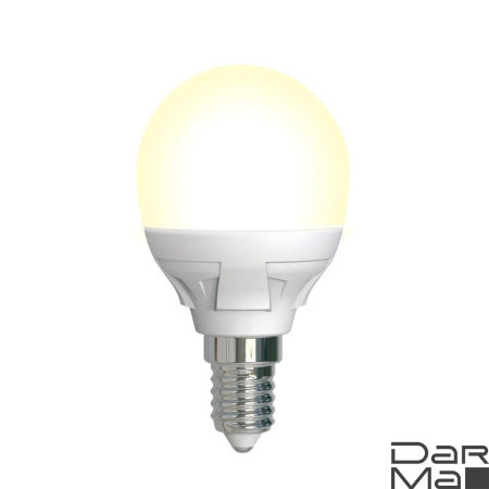 Лампа светодиодная диммируемая Uniel E14 7W 3000K матовая LED-G45 7W/3000K/E14/FR/DIM PLP01WH UL-00004302