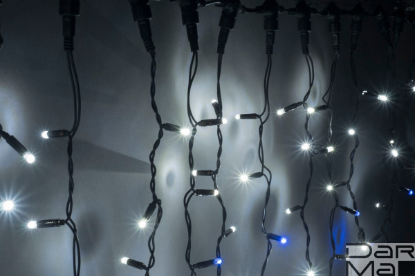 LED- PLS-9020-240V-2*9М-W/BL-F (Blue) (белые светодиоды/черный пр) Flash