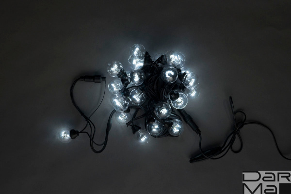 LED-2BLR-40CM-10M-240V-W, Белт-лайт с лампами, белый/черный пр.