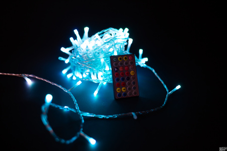 Гирлянда LED 10 м RGB 100 LED чейз 24V прозр ПВХ