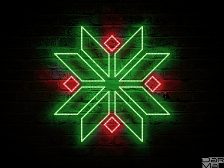 Светодиодная консоль DarMa "Василек" на металлокаркасе, цвет:зеленый/красный, 80см х 80см, 220 В