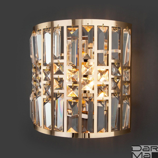 Настенный светильник Eurosvet Lory 10125/2 золото/прозрачный хрусталь Strotskis (10116/2)