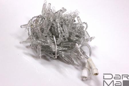 LED-PLS-100-10M-24V-WW/C-W/O, белый Т/прозр. провод, соед. (без шнура) С КОЛПАЧКОМ(НОВЫЙ КОННЕКТОР)