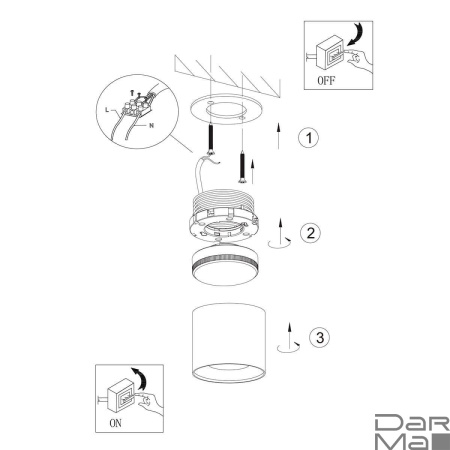 Настенно-потолочный светильник ЭРА OL8 GX53 WH Б0048535