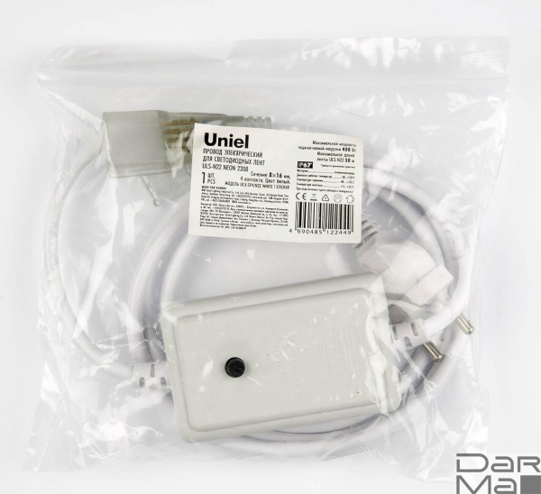 Провод для монохромной светодиодной ленты Neon Uniel UCX-SP4/N22 White 1 Sticker UL-00005799