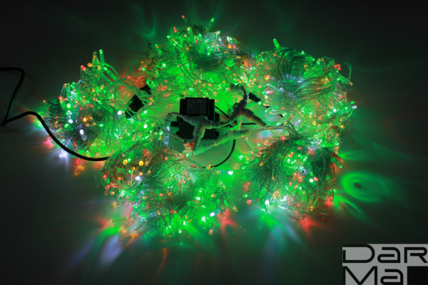 LED-PLS-200*5-20M-24V-M/C-F(W) 5 нитей, мул/бел F на прозр. пров. 24V/80W С КОЛПАЧКОМ