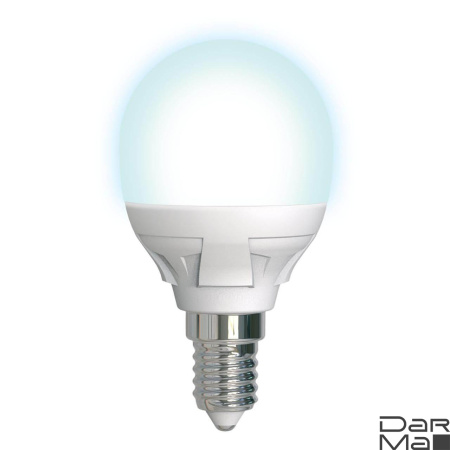 Лампа светодиодная диммируемая Uniel E14 7W 4000K матовая LED-G45 7W/4000K/E14/FR/DIM PLP01WH UL-00004300