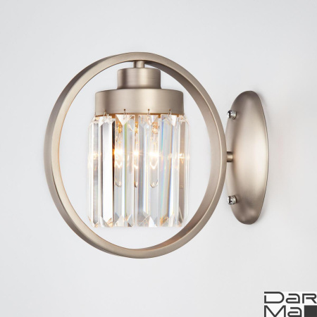 Бра Eurosvet 10095/1 сатин-никель/прозрачный хрусталь Strotskis