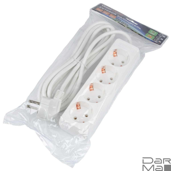 Удлинитель Uniel Ultra 4гн х 3м с/з S-GCU4-3 White UL-00010006