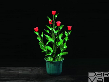 IMD-008 LED Куст розы в горшке,0,6 м., кр.