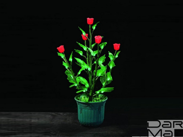 IMD-008 LED Куст розы в горшке,0,6 м., кр.