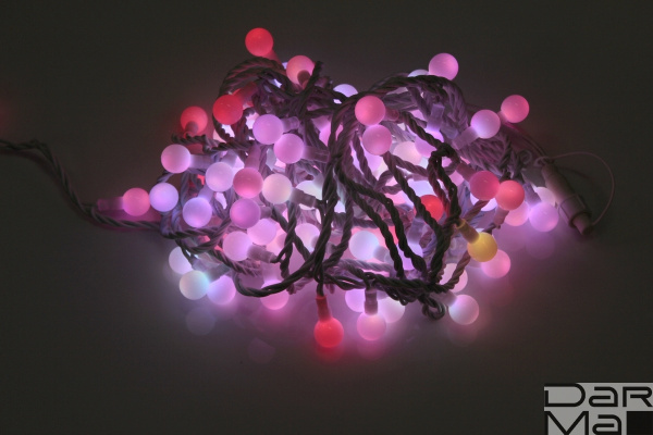 LED-PLR-100-15M-25MM-240V-RGB/WH-W/O (Fast) мульти/белый провод, соединяемая (без  шнура) шарик D25