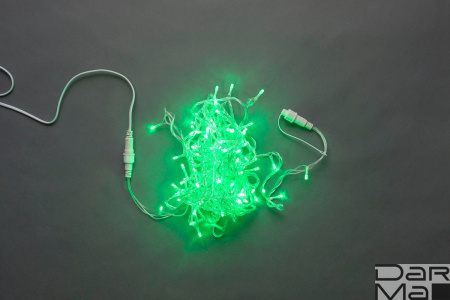 LED-PLS-200-20M-240V-G/C-F(G), зеленая/прозрачный провод/ зеленый FLASH 20, IP-54, соединяемая