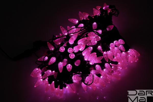 LED-PL-C6-4-G-220V-20-P, 20м, 200-205 светодиодов, розовый