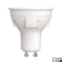 Лампа светодиодная диммируемая Uniel GU10 6W 3000K матовая LED-JCDR 6W/WW/GU10/FR/DIM PLP01WH UL-00003990