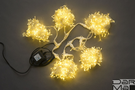 LED-PLS-200*5-20M-24V-WW/C-F(WW) 5 нит белый теплый c белым теплым FLASH на прозр. пров.