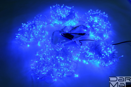 LED-PLS-200*5-20M*5-24V-B/С (20) 5 нит., синие светодиоды на прозрачном пров. с 230V/24V/60W трансф