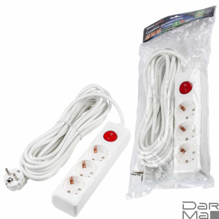 Удлинитель Uniel Ultra 3гн х 7м с/з S-GCU3-7B White UL-00010019