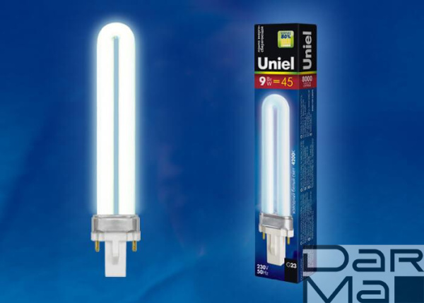 Лампа энергосберегающая Uniel G23 9W 4000K матовая ESL-PL-9/4000/G23 06001