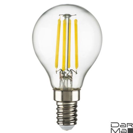 Лампа светодиодная филаментная Lightstar LED Filament E14 6W 4000K груша прозрачная 933804
