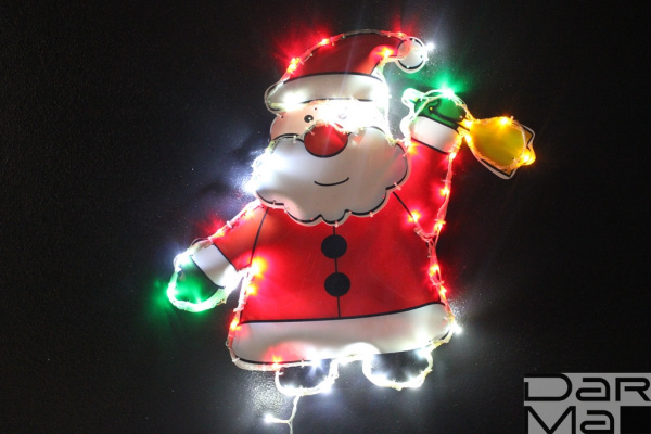 LED-XM(F)-PG036-24V Дед Мороз на подложке, 46*49 см