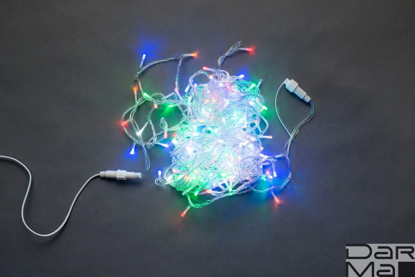 LED-PLS-200-20M-240V-M/C-F(W), мульти/прозрачный провод/ белый FLASH 20, IP-54, соединяемая