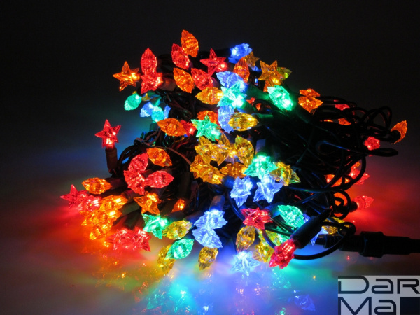 NEW!!! LED- STAR-4-220V-18-M/DG Насадки Звезды 105LED, 10,5м