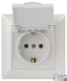 Розетка ЭРА Intro Solo Schuko 2P+E 16A 250V с крышкой перламутровый 4-203-06 Б0053662