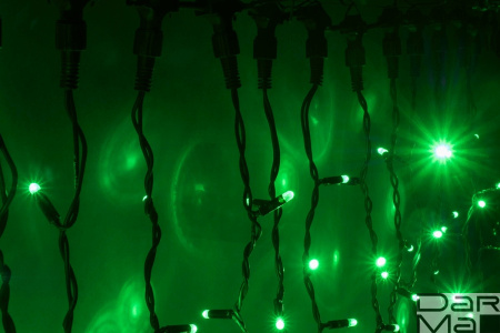 LED- PLRS-5720-240V-2*6М-G/BL (зеленые светодиоды/черный каучуковый пр)