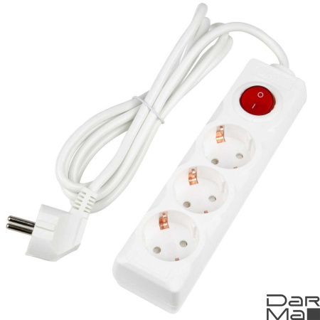 Удлинитель Uniel Ultra 3гн х 2м с/з S-GCU3-2B White UL-00010015