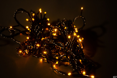 Гирлянда LED ""Стринг Лайт"", 10м Желтая, 8,8W, 100LED (шаг 10см ), соед. До 10 шт F-SL-010-Y  "