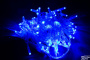 LED Гирлянда-нить (дюраплей) 10 м Синий 100 LED, флэш белый  Каучук 12V