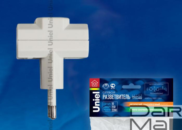 Переходник сетевой Uniel 3гн б/з Стандарт S-ES3-10T 06705