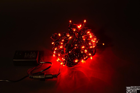 Гирлянда LED ""Стринг Лайт"", 10м Красная, 8,8W, 100LED (шаг 10см ), соед. До 10 шт F-SL-010-R "