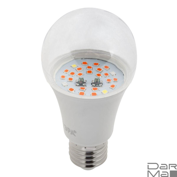 Лампа светодиодная для растений ЭРА E27 10W 1310K прозрачная Fito-10W-RB-E27 Б0050600