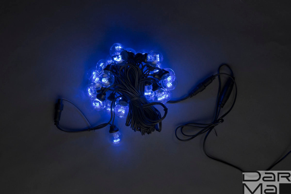 LED-2BLR-40CM-10M-240V-B, Белт-лайт с лампами, синий/черный пр.