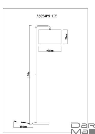 Торшер Arte Lamp Rupert A5024PN-1PB