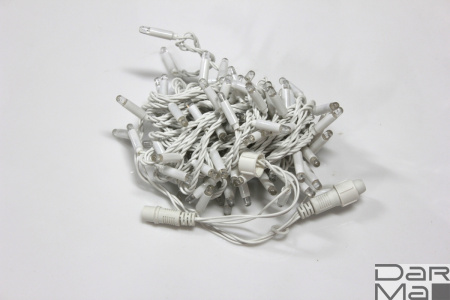 LED-PLS-100-10M-240V-W/W-F-W/O, Белая/белый флэш на бел.пр., соед.(без силового шнура) С КОЛПАЧКОМ