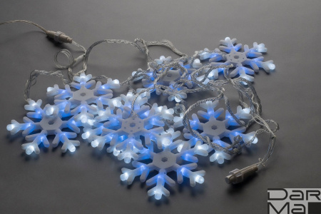 СНЕЖИНКИ с контр.LED-SNOW-FZ(198)-8-2.5M-230V-W/B