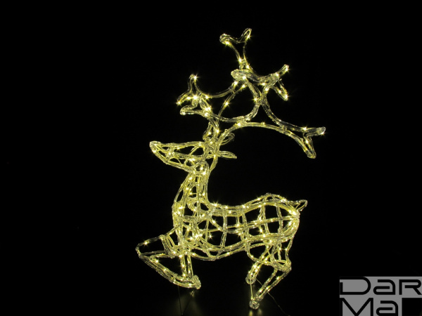 LED-XM(IВ)-RA020-24-WW-48 Олень каркасный обвит акрилом 136*80*40(теплый белый )