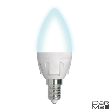 Лампа светодиодная диммируемая Uniel E14 7W 4000K матовая LED-C37 7W/4000K/E14/FR/DIM PLP01WH UL-00004294