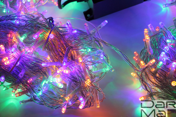 LED-PLS-200*5-20M*5-24V-M/C-F(W) (20) 5 нит., мульти c F(W) на прозр. пров. с 230V/24V/80W трансф