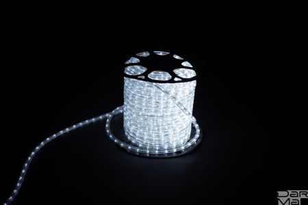 LED-RL-36-2W-11-F-W дюралайт Белый 2W ф 11мм,36 LED/M, 220V . Кратность резки 1м, Флеш, IP65