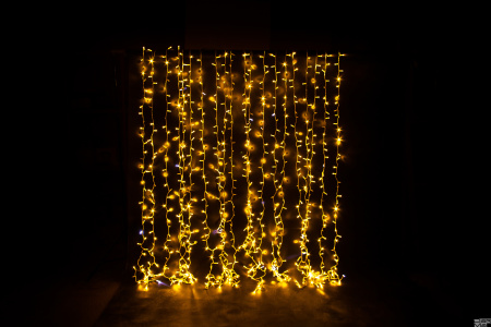 Светодиодная гирлянда ""Занавес"" 2х3 БЕЛЫЙ ТЕПЛЫЙ ФЛЭШ белый провод КАУЧУК 760 LED "